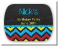 Birthday Boy Chalk Inspired - Personalized Birthday Party Rounded Corner Stickers thumbnail