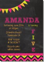 Birthday Girl Chalk Inspired - Birthday Party Invitations