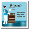 Bun in the Oven Boy - Square Personalized Baby Shower Sticker Labels thumbnail