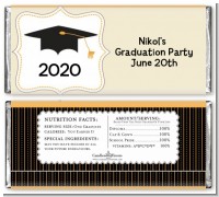 Black & Gold - Personalized Graduation Party Candy Bar Wrappers