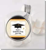 Black & Gold - Personalized Graduation Party Candy Jar