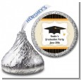 Black & Gold - Hershey Kiss Graduation Party Sticker Labels thumbnail