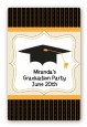 Black & Gold - Custom Large Rectangle Graduation Party Sticker/Labels thumbnail