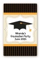 Black & Gold - Custom Large Rectangle Graduation Party Sticker/Labels thumbnail