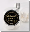 Black and Gold Glitter - Personalized Birthday Party Candy Jar thumbnail