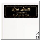 Black and Gold Glitter - Birthday Party Return Address Labels
