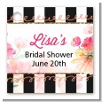 Black And White Stripe Floral Watercolor - Personalized Bridal Shower Card Stock Favor Tags thumbnail
