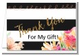 Black And White Stripe Floral Watercolor - Bridal Shower Thank You Cards thumbnail