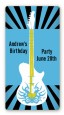Rock Star Guitar Blue - Custom Rectangle Birthday Party Sticker/Labels thumbnail