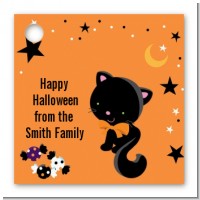 Black Cat - Personalized Halloween Card Stock Favor Tags