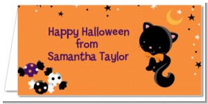 Black Cat - Personalized Halloween Place Cards