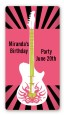 Rock Star Guitar Pink - Custom Rectangle Birthday Party Sticker/Labels thumbnail