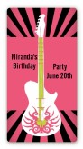 Rock Star Guitar Pink - Custom Rectangle Birthday Party Sticker/Labels