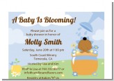 Blooming Baby Boy African American - Baby Shower Petite Invitations