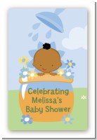 Blooming Baby Boy African American - Custom Large Rectangle Baby Shower Sticker/Labels