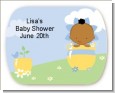 Blooming Baby Boy African American - Personalized Baby Shower Rounded Corner Stickers thumbnail