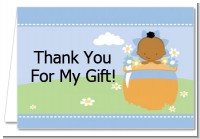 Blooming Baby Boy African American - Baby Shower Thank You Cards