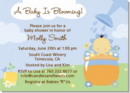 Blooming Baby Boy Asian - Baby Shower Invitations