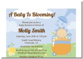 Blooming Baby Boy Caucasian - Baby Shower Petite Invitations