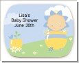 Blooming Baby Boy Caucasian - Personalized Baby Shower Rounded Corner Stickers thumbnail