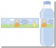 Blooming Baby Boy Caucasian - Personalized Baby Shower Water Bottle Labels thumbnail