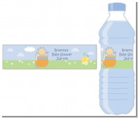 Blooming Baby Boy Caucasian - Personalized Baby Shower Water Bottle Labels
