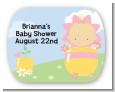 Blooming Baby Girl Asian - Personalized Baby Shower Rounded Corner Stickers thumbnail