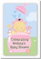 Blooming Baby Girl Asian - Custom Large Rectangle Baby Shower Sticker/Labels