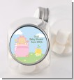 Blooming Baby Girl Caucasian - Personalized Baby Shower Candy Jar thumbnail