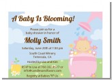 Blooming Baby Girl Caucasian - Baby Shower Petite Invitations