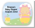 Blooming Baby Girl Caucasian - Personalized Baby Shower Rounded Corner Stickers thumbnail