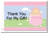 Blooming Baby Girl Caucasian - Baby Shower Thank You Cards
