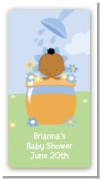 Blooming Baby Boy African American - Custom Rectangle Baby Shower Sticker/Labels
