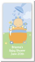 Blooming Baby Boy Caucasian - Custom Rectangle Baby Shower Sticker/Labels