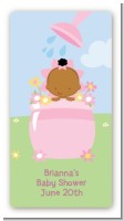 Blooming Baby Girl African American - Custom Rectangle Baby Shower Sticker/Labels