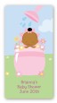 Blooming Baby Girl African American - Custom Rectangle Baby Shower Sticker/Labels thumbnail