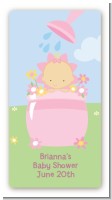 Blooming Baby Girl Caucasian - Custom Rectangle Baby Shower Sticker/Labels