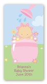 Blooming Baby Girl Caucasian - Custom Rectangle Baby Shower Sticker/Labels