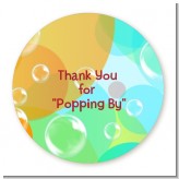 Blowing Bubbles - Round Personalized Birthday Party Sticker Labels