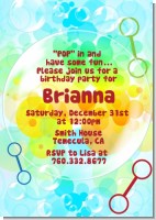 Blowing Bubbles - Birthday Party Invitations