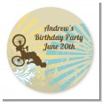 BMX Rider - Round Personalized Birthday Party Sticker Labels thumbnail