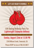 Boxing Gloves - Birthday Party Invitations