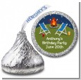 Bonfire - Hershey Kiss Birthday Party Sticker Labels thumbnail