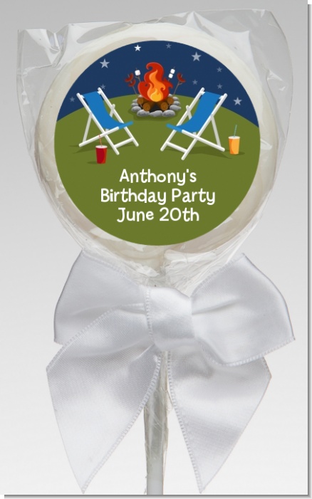 Bonfire - Personalized Birthday Party Lollipop Favors