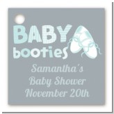Booties Blue - Personalized Baby Shower Card Stock Favor Tags