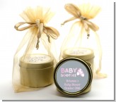 Booties Pink - Baby Shower Gold Tin Candle Favors