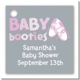 Booties Pink - Personalized Baby Shower Card Stock Favor Tags