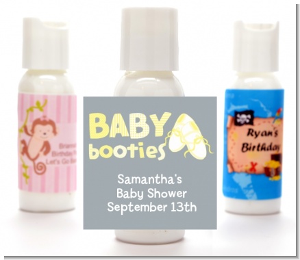 Booties Yellow - Personalized Baby Shower Lotion Favors