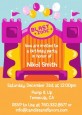 Bounce House Purple and Orange - Birthday Party Invitations thumbnail