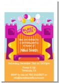 Bounce House Purple and Orange - Birthday Party Petite Invitations